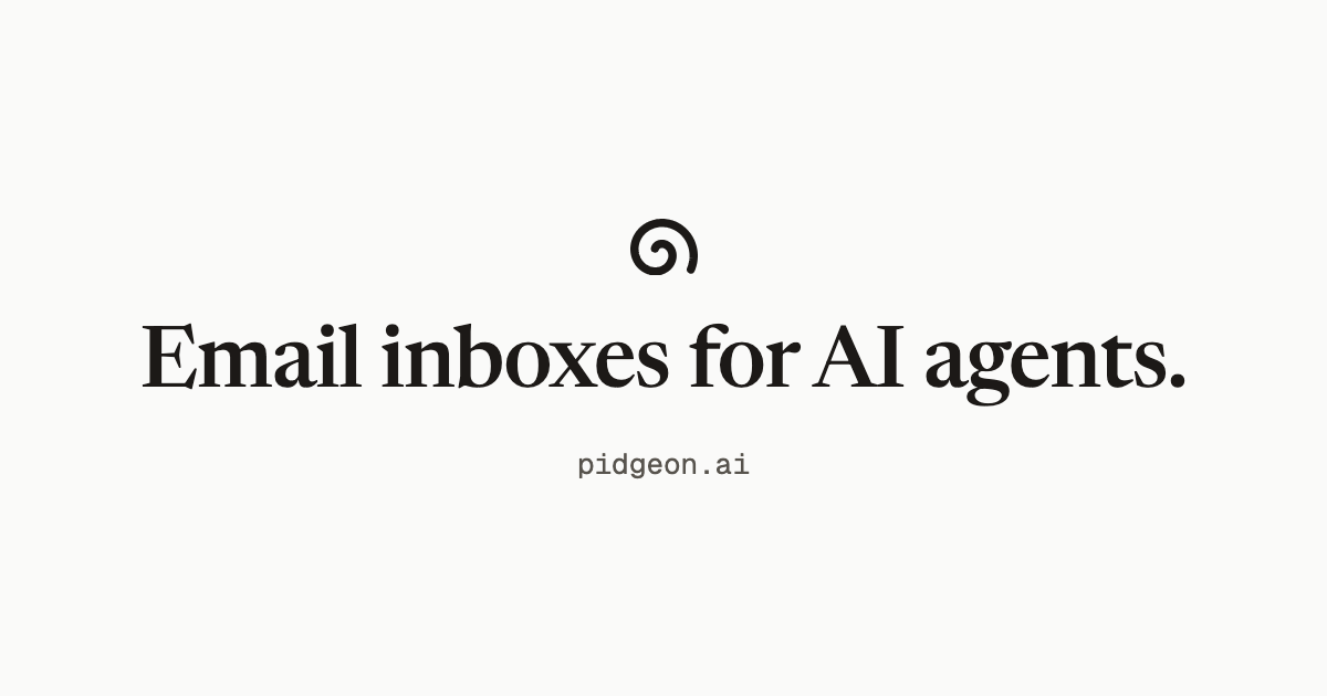 Show HN: Pidgeon – Email inboxes for AI agents